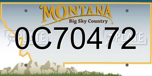 0C70472 Montana License Plate