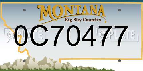 0C70477 Montana License Plate