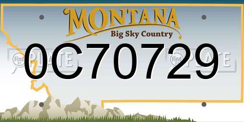 0C70729 Montana License Plate