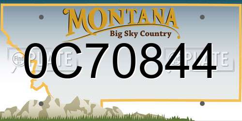 0C70844 Montana License Plate