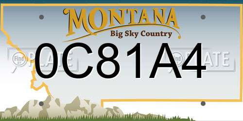 0C81A4 Montana License Plate