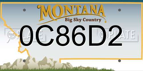 0C86D2 Montana License Plate