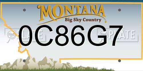 0C86G7 Montana License Plate
