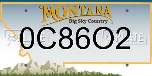 0C86O2 Montana License Plate