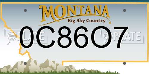 0C86O7 Montana License Plate