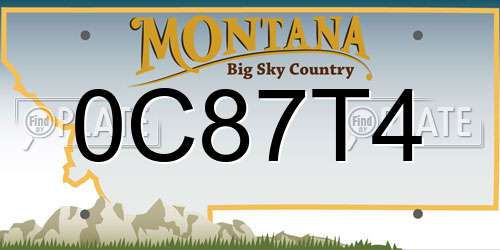 0C87T4 Montana License Plate