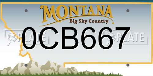 0CB667 Montana License Plate