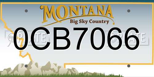 0CB7066 Montana License Plate