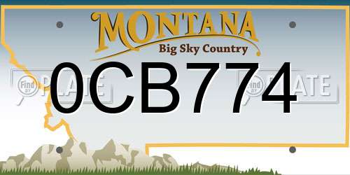 0CB774 Montana License Plate