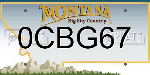 0CBG67 Montana License Plate