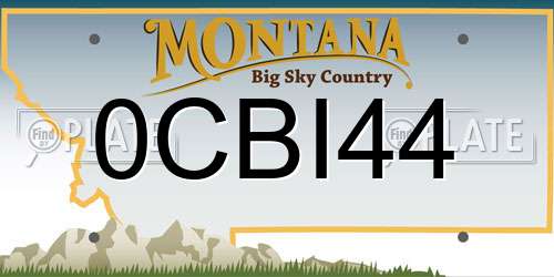 0CBI44 Montana License Plate