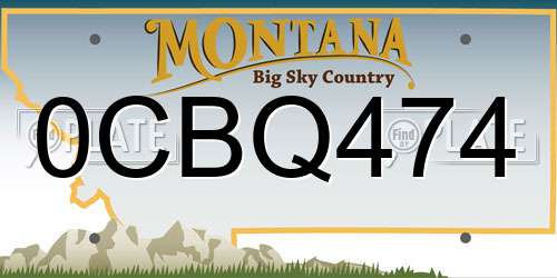 0CBQ474 Montana License Plate