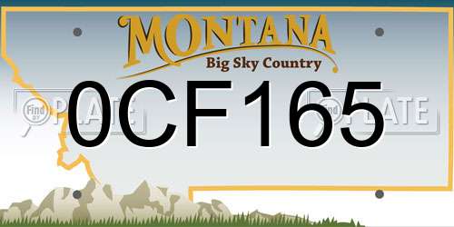 0CF165 Montana License Plate