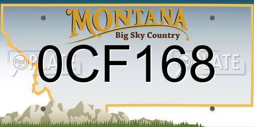 0CF168 Montana License Plate