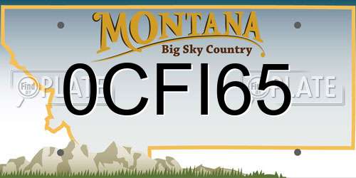 0CFI65 Montana License Plate