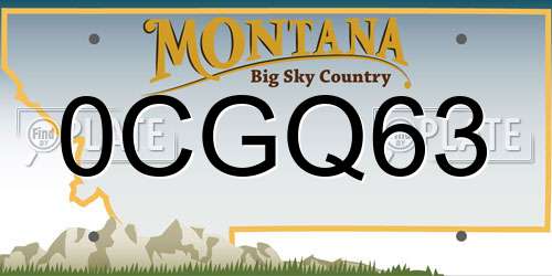 0CGQ63 Montana License Plate