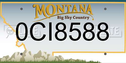 0CI8588 Montana License Plate