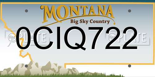 0CIQ722 Montana License Plate