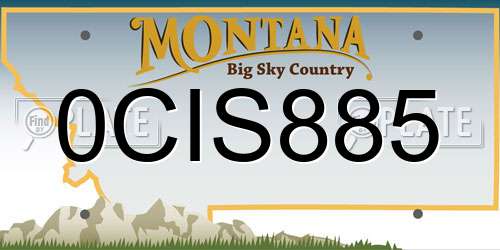 0CIS885 Montana License Plate