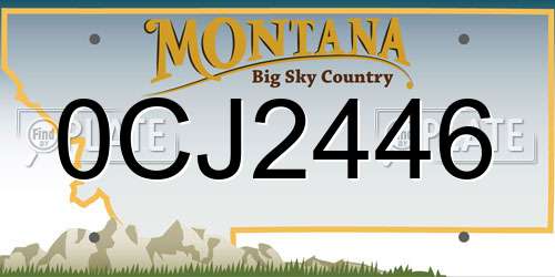 0CJ2446 Montana License Plate