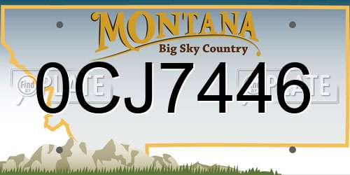 0CJ7446 Montana License Plate