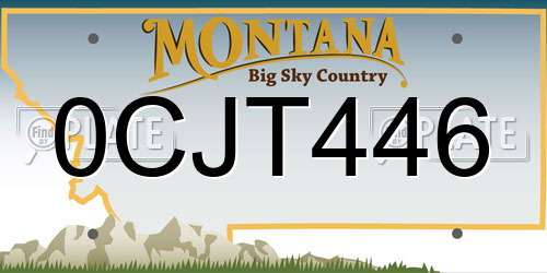 0CJT446 Montana License Plate