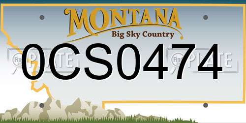 0CS0474 Montana License Plate