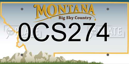 0CS274 Montana License Plate