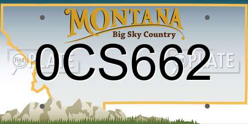 0CS662 Montana License Plate