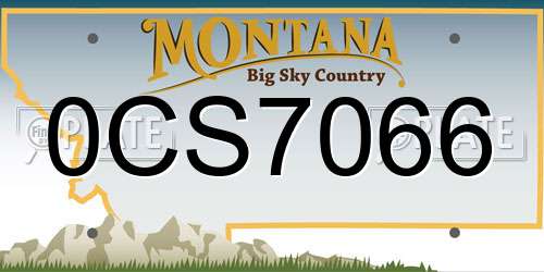0CS7066 Montana License Plate