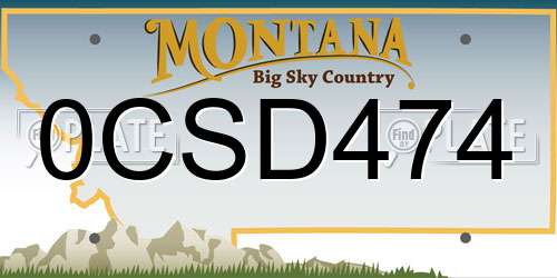 0CSD474 Montana License Plate