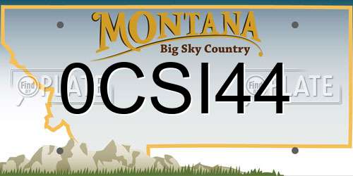 0CSI44 Montana License Plate