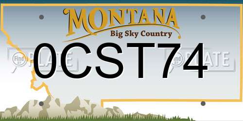 0CST74 Montana License Plate