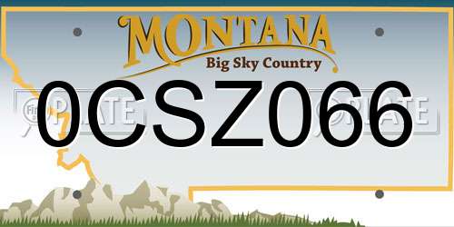 0CSZ066 Montana License Plate