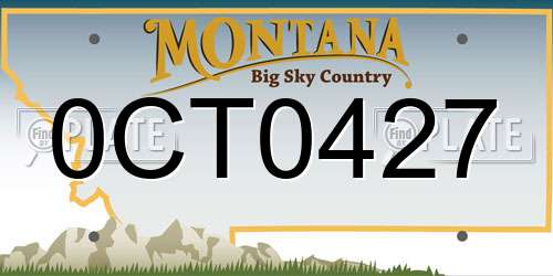 0CT0427 Montana License Plate