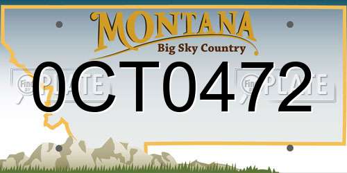 0CT0472 Montana License Plate