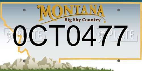 0CT0477 Montana License Plate