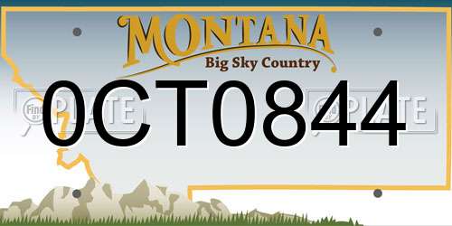 0CT0844 Montana License Plate