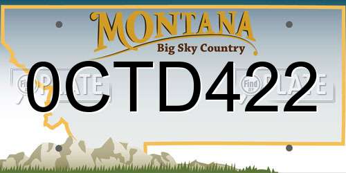 0CTD422 Montana License Plate