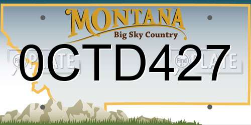 0CTD427 Montana License Plate
