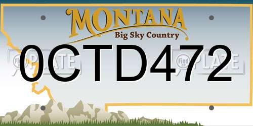 0CTD472 Montana License Plate
