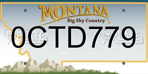 0CTD779 Montana License Plate