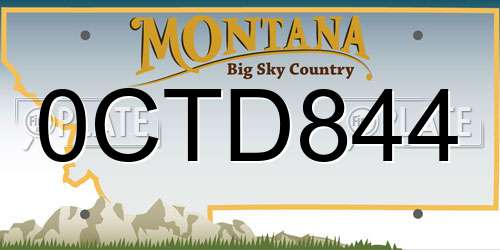 0CTD844 Montana License Plate