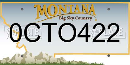 0CTO422 Montana License Plate