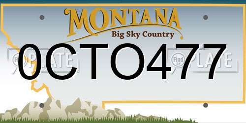 0CTO477 Montana License Plate