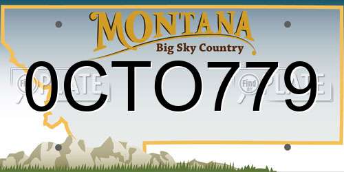 0CTO779 Montana License Plate