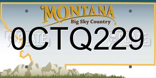 0CTQ229 Montana License Plate