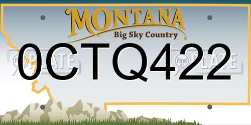 0CTQ422 Montana License Plate