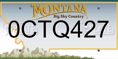 0CTQ427 Montana License Plate