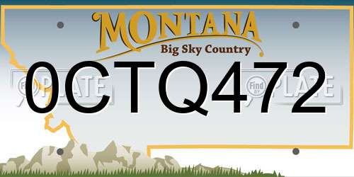 0CTQ472 Montana License Plate